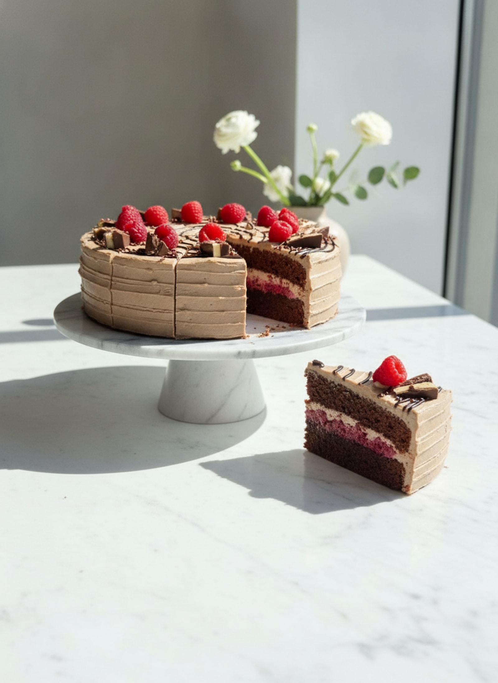 Nugátová torta s malinami, torta na objednávku Bratislava, City Cake Company