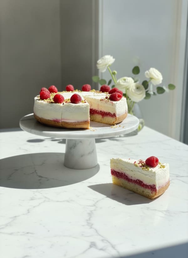 Light Cheesecake with Raspberries — City Cake Company Bratislava
