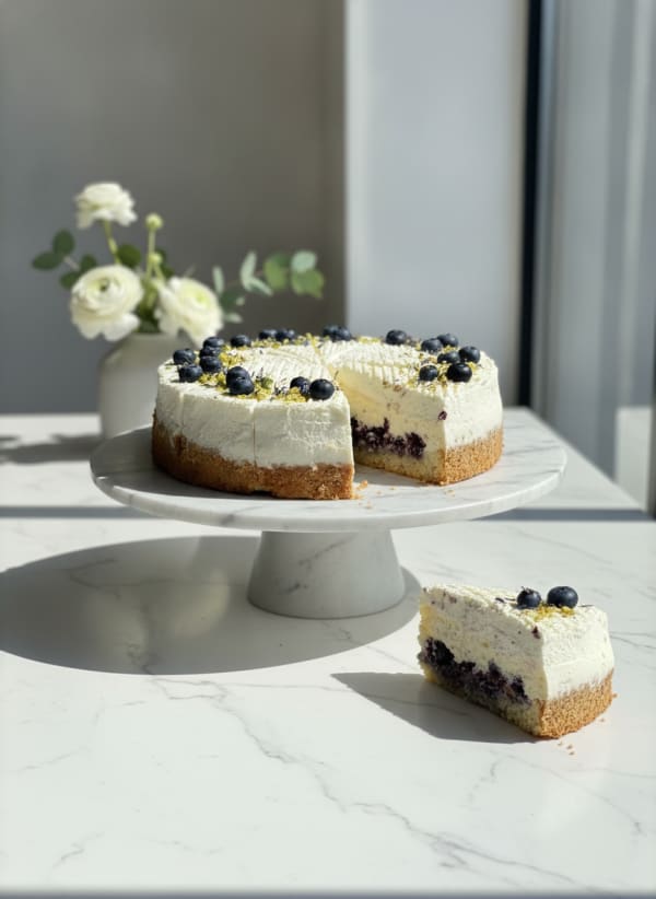 Light Cheesecake with Blueberries — City Cake Company Bratislava