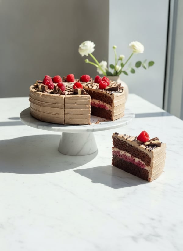 Nougat Cake with Raspberries — City Cake Company Bratislava
