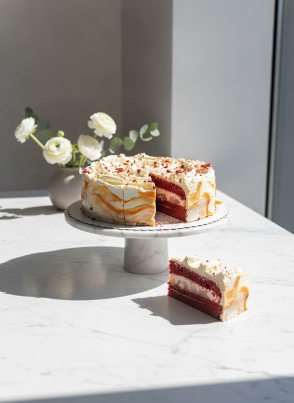 Red Velvet with Pears and Caramel — City Cake Company Bratislava
