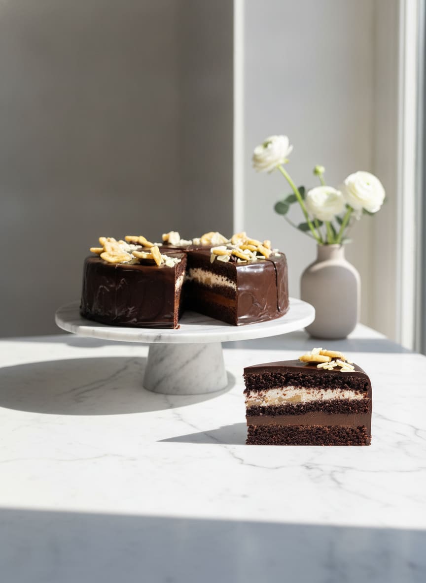 Belgická čokoládová torta s banánom — torta na objednávku Bratislava