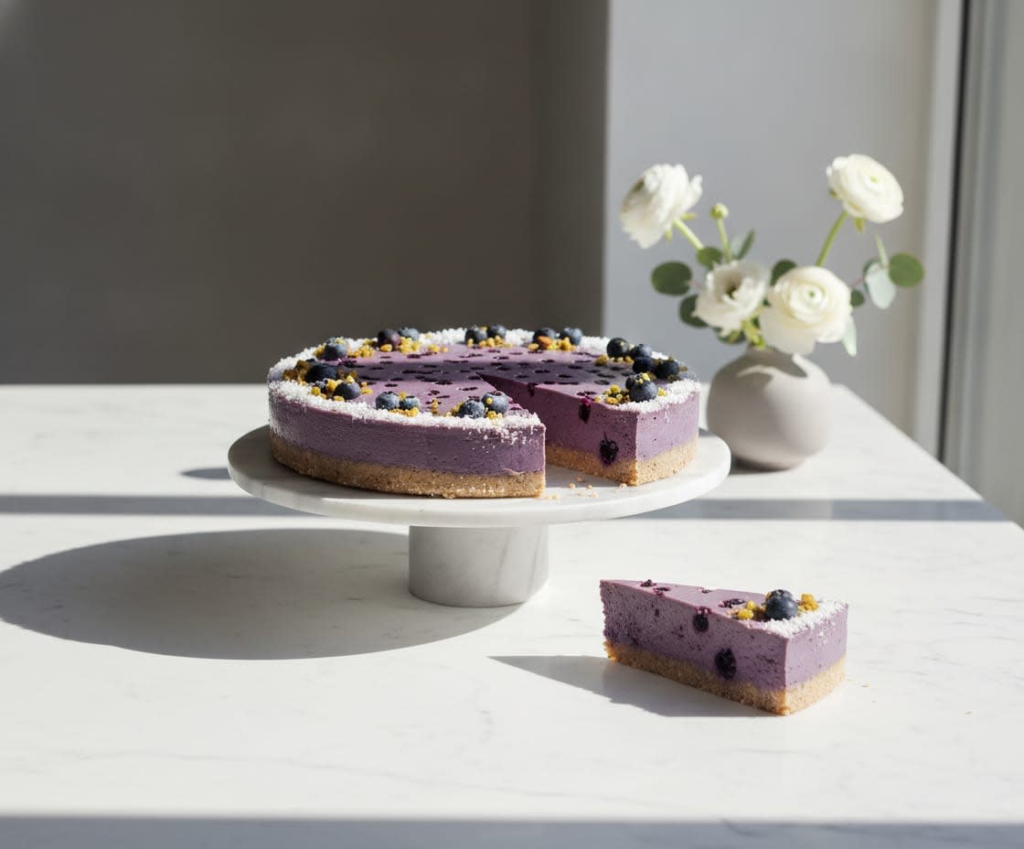 Raw Čučoriedkový cheesecake — torta na objednávku Bratislava, City Cake Company