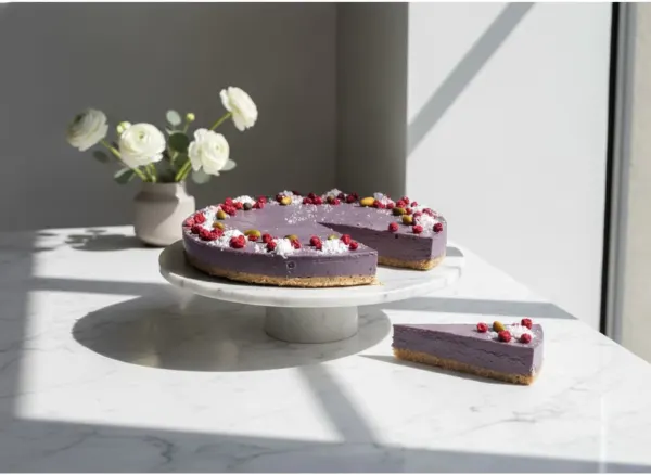 Raw černicový tart s ríbezľami