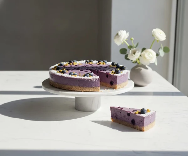 RAW čučoriedkový cheesecake