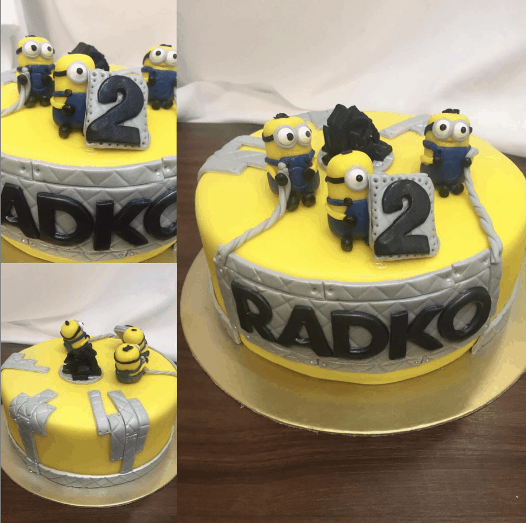 Detska torta mimoni s cislom detska torta bratislava