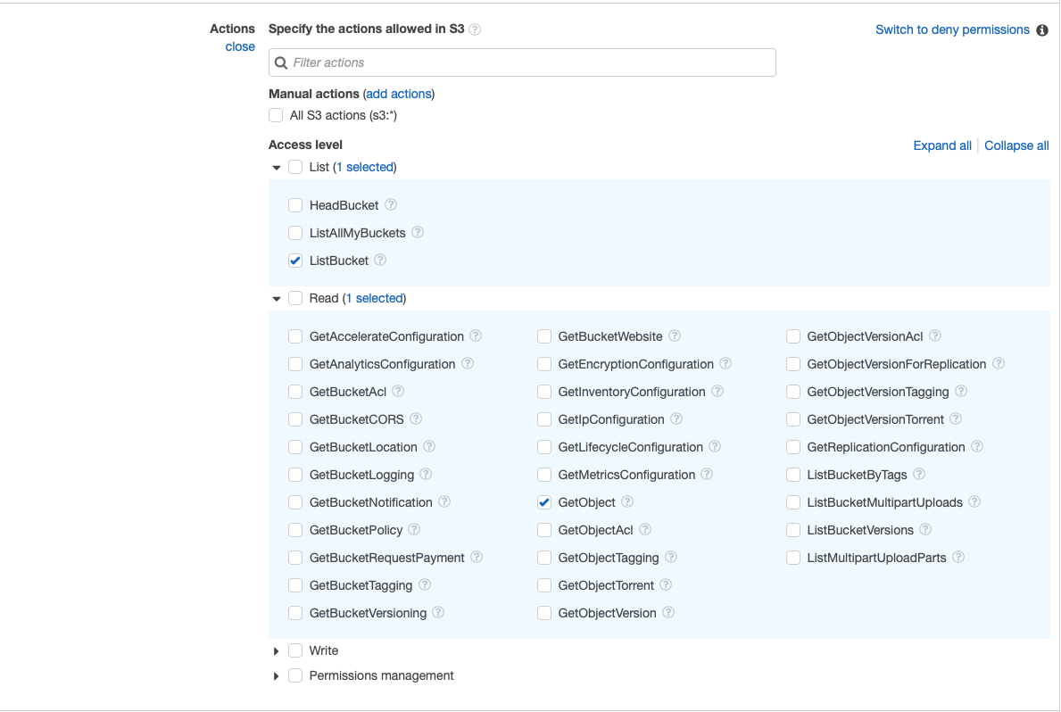 Adding policy permissions