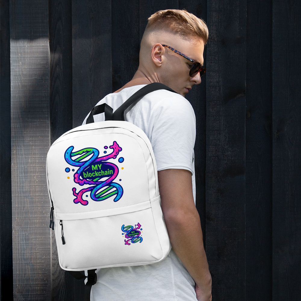 Backpack white My Blockchain