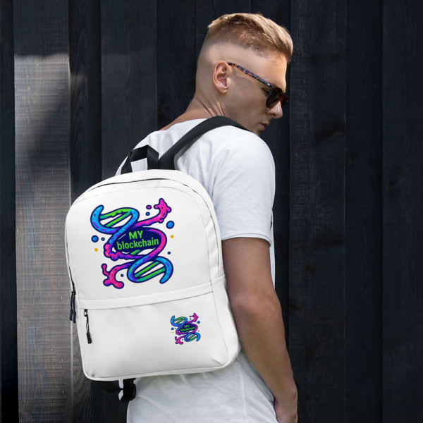 Backpack white My Blockchain