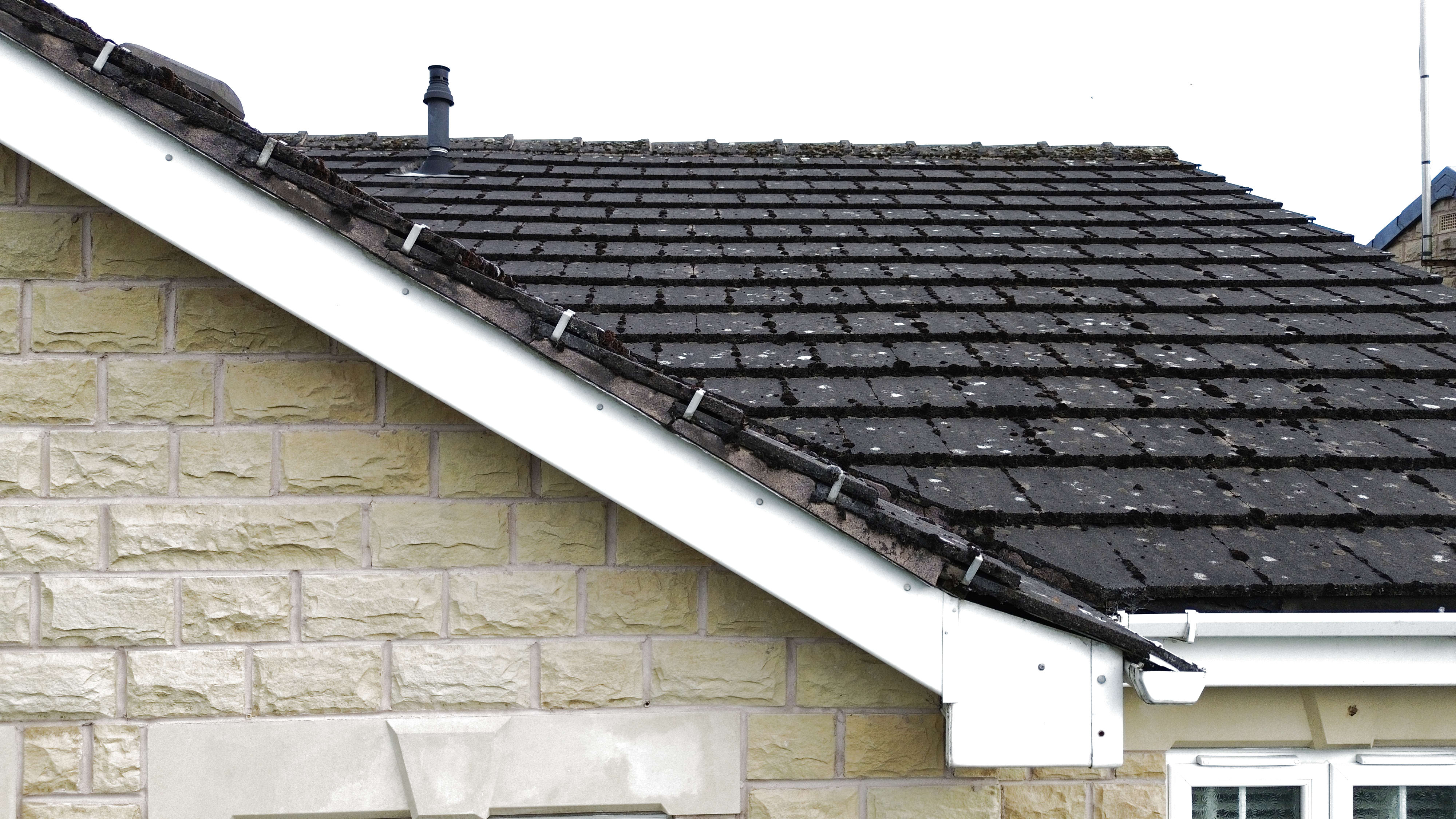 Drone aerial survey photograph of roof structure and condition