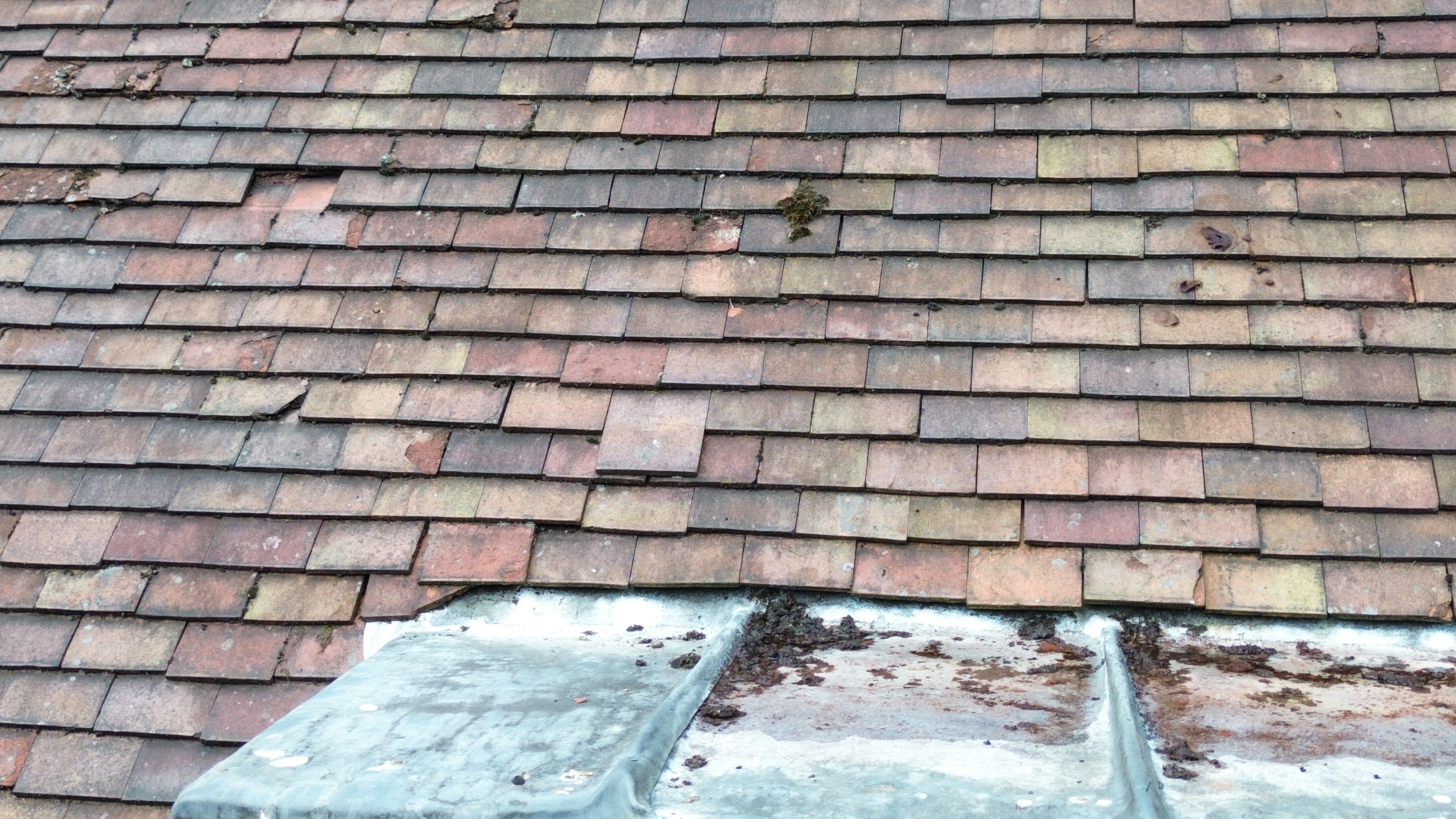 Aerial drone survey view of roof from above