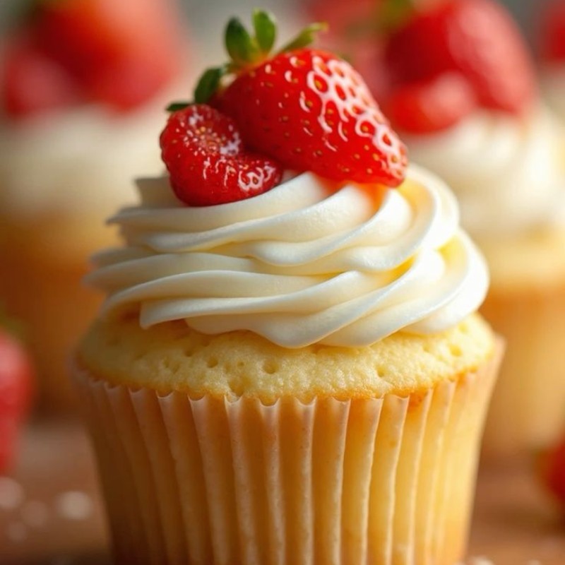 Vanilla Strawberry Cupcake