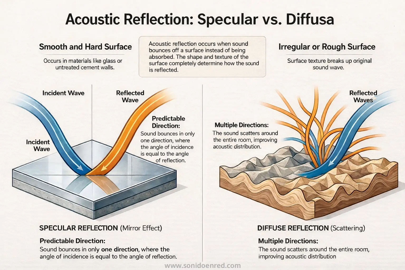 Difference between specular reflection and diffuse reflection