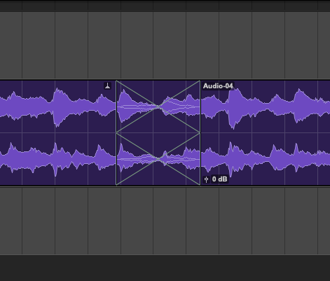 Crossfade en dos clips de ProTools