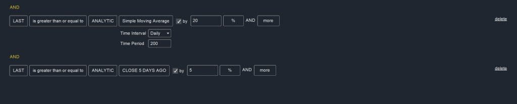 Watchlists - High Momentum Stocks Scan