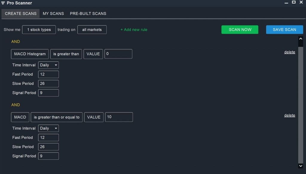 MACD - Current Momentum Scan