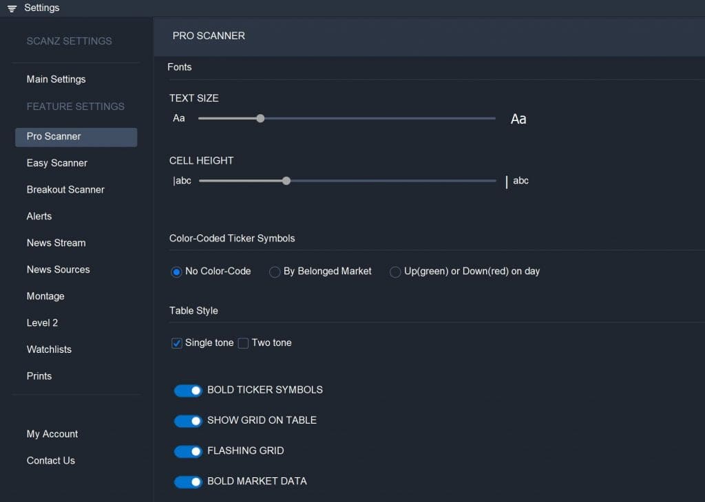 Scanz Customizations - Display Settings