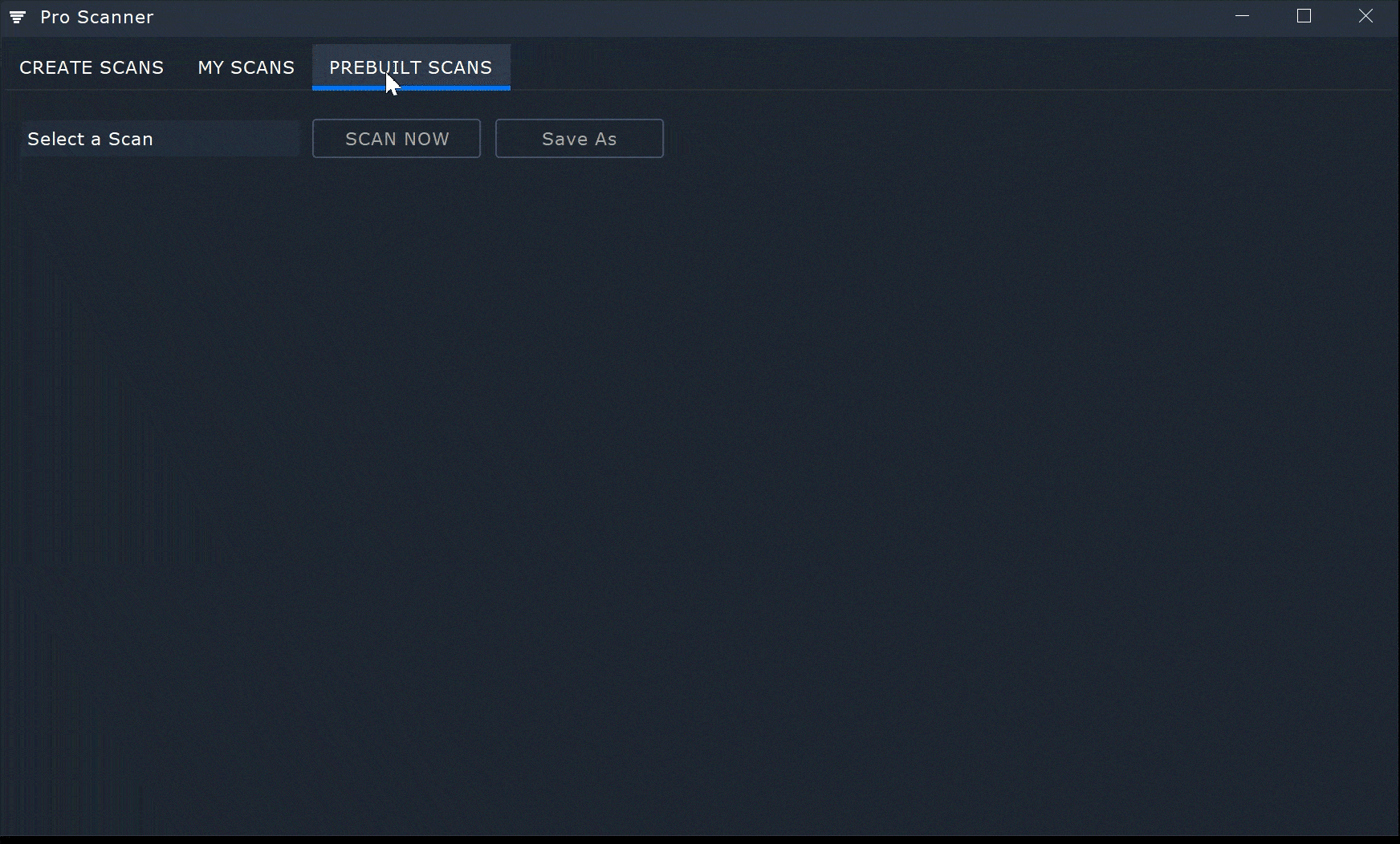 Stock scanning interface and filter settings