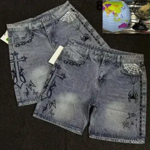*Luxury designer baggy short Jean