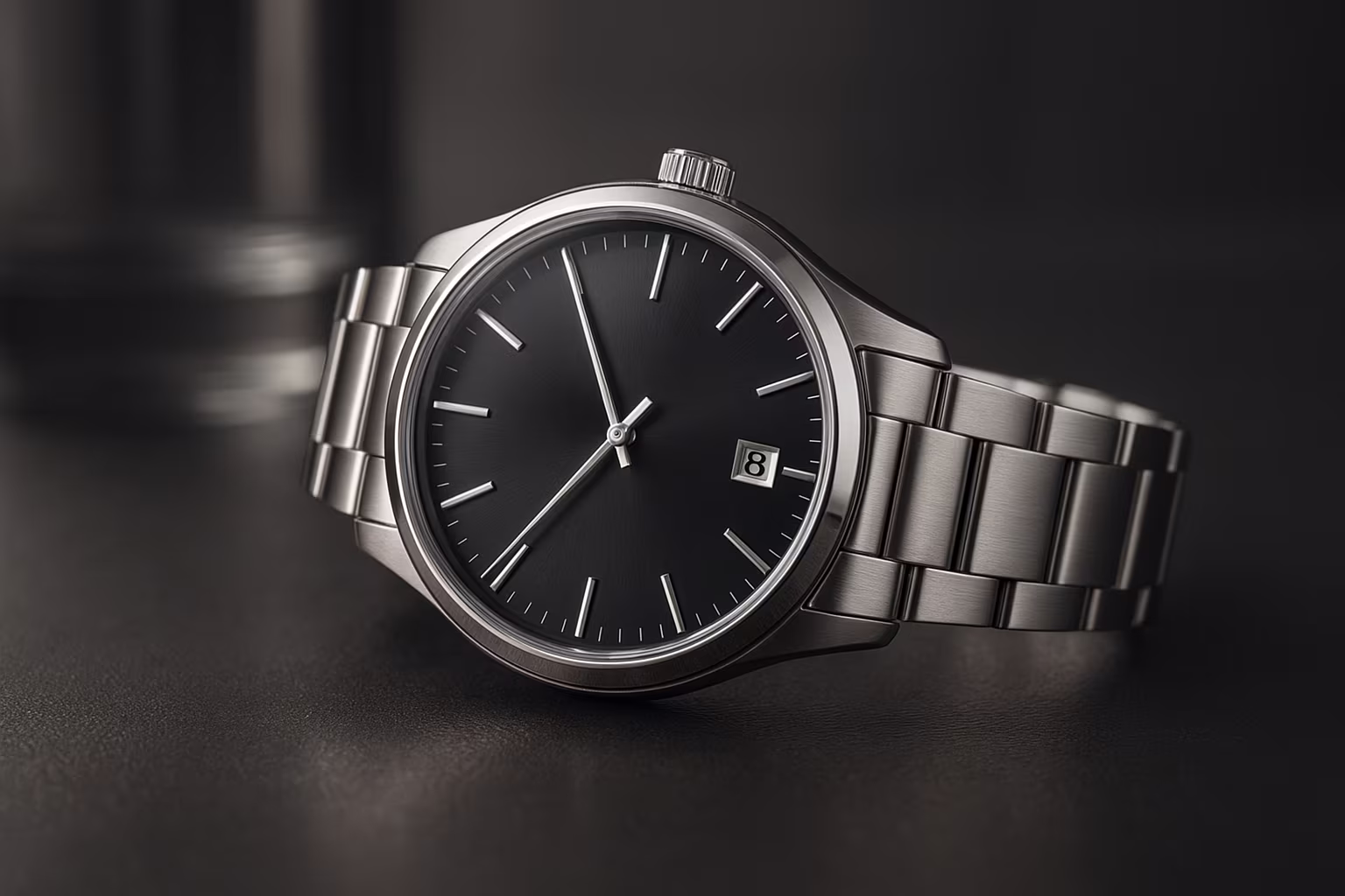 Montres à quartz assorties alignées sur un fond clair et épuré. L'image montre plusieurs montres à cadran rond avec bracelets métal et cuir, illustrant des styles et finitions variés.