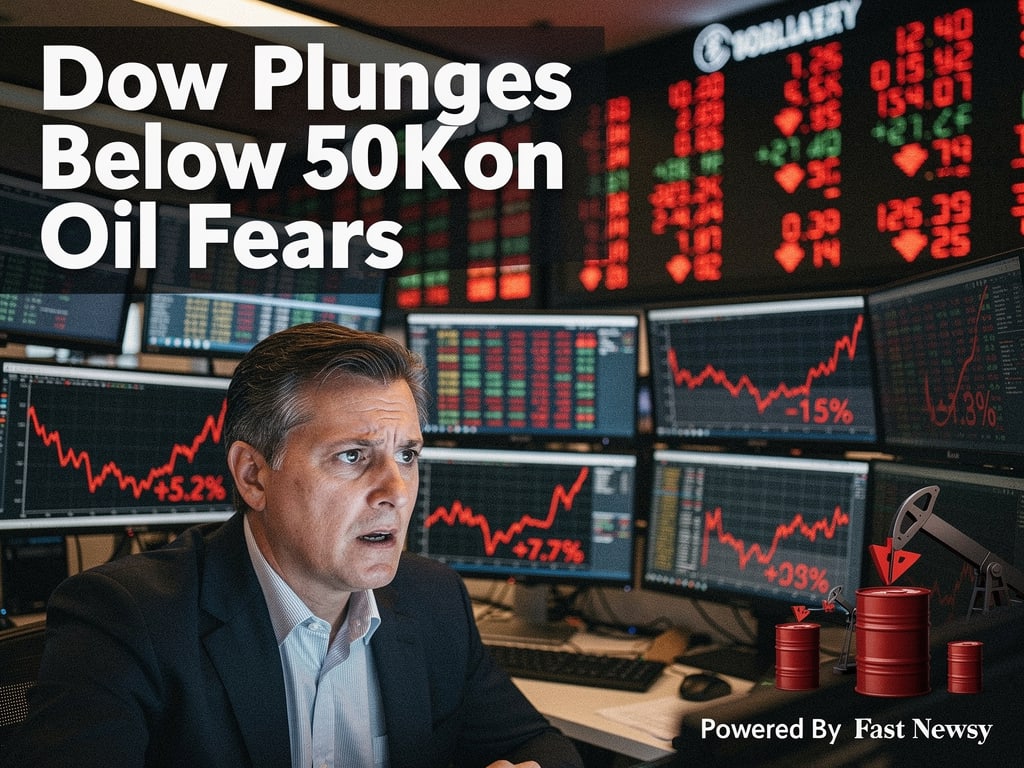 Stock Market Shock: Dow Dips Below 50K Amid Oil Crisis Warnings