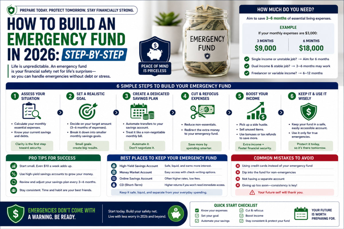How to Build an Emergency Fund in 2026: Step-by-Step