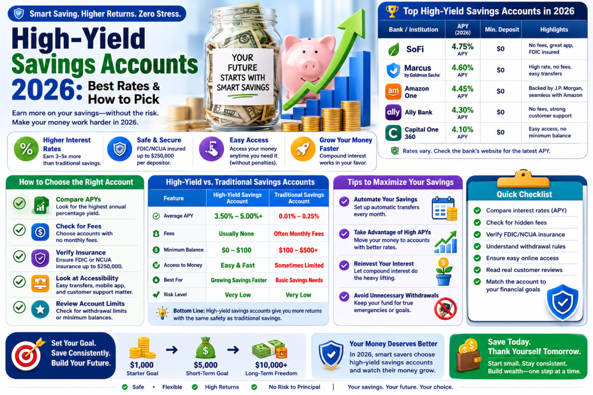 High-Yield Savings Accounts 2026: Best Rates & How to Pick