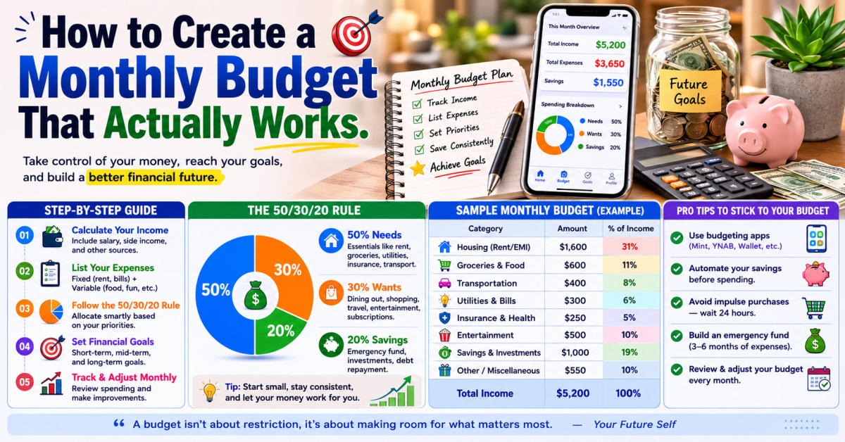 How to Create a Monthly Budget That Actually Works