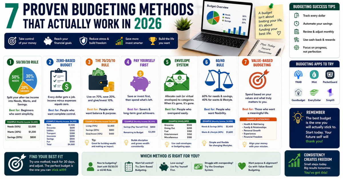 7 Proven Budgeting Methods That Actually Work in 2026