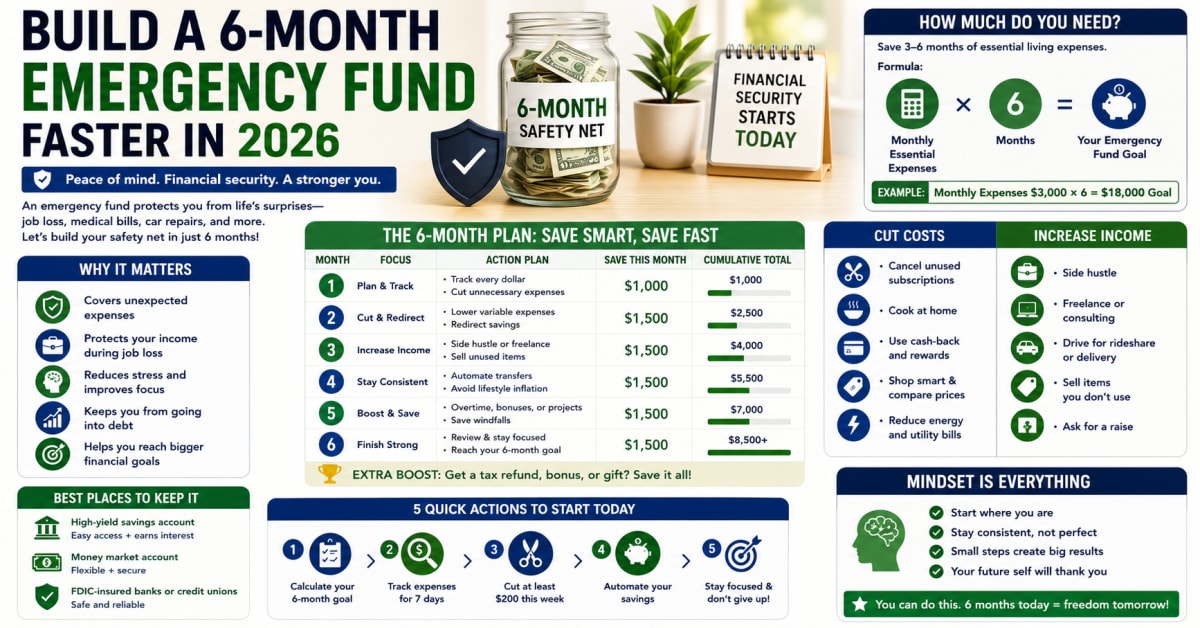 Build a 6-Month Emergency Fund Faster in 2026