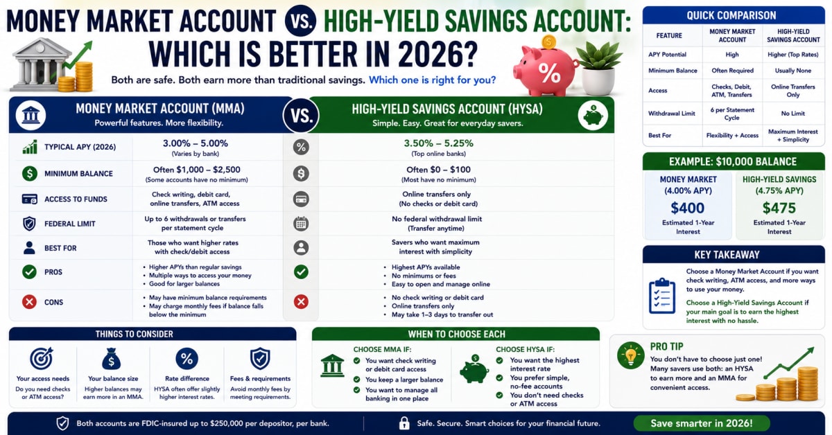 Money Market vs High-Yield Savings: Which Wins in 2026?