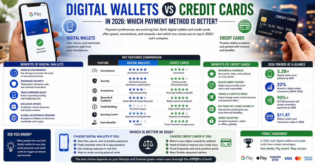 Digital Wallets vs Credit Cards 2026: Which Is Better?