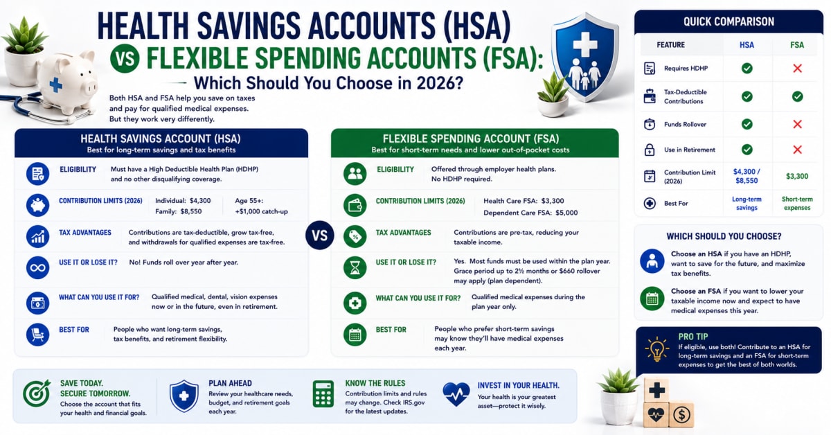 HSA vs FSA 2026: Which Should You Choose?