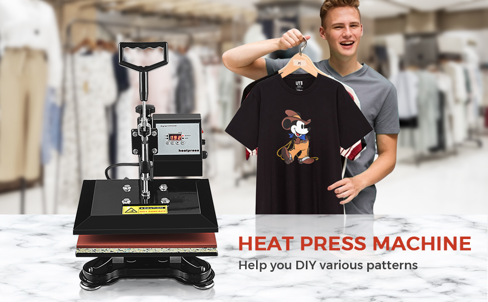 Ticfox 12x15 Heat Press Dual Digital Heat Press Machine 900W Swing Away  Heat Press T-Shirt Sublimation Printer Transfer 360 Degree Rotation for DIY