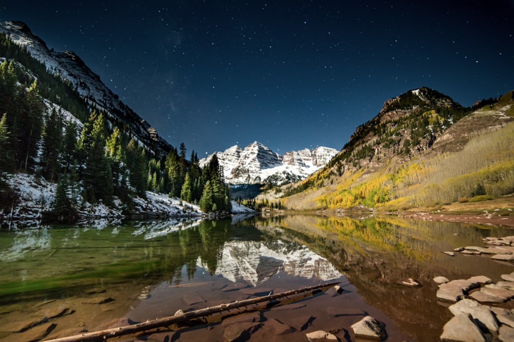 Maroon Bells at Night