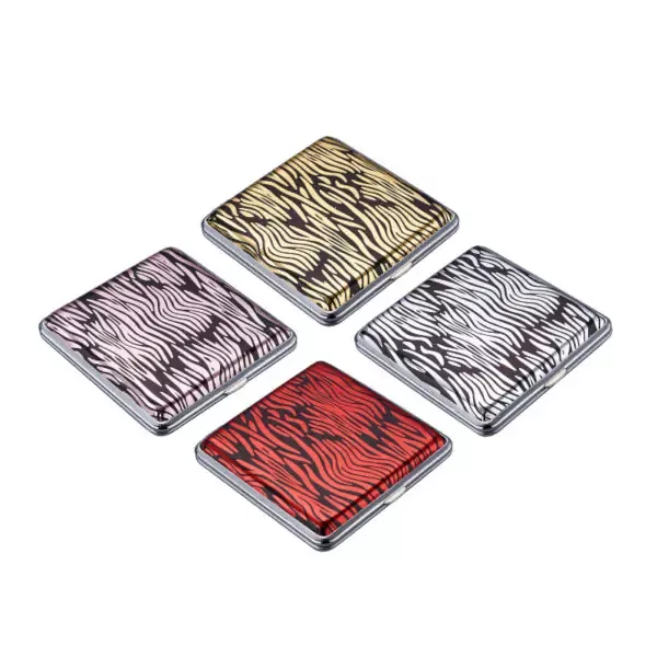 CHAMP Zebra Metall Zigarettenetui