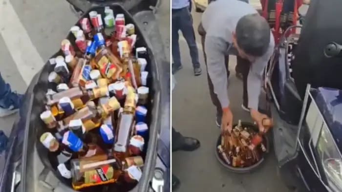 Uttarakhand: 50 Liquor Quarters Found in Scooty, Video Goes Viral