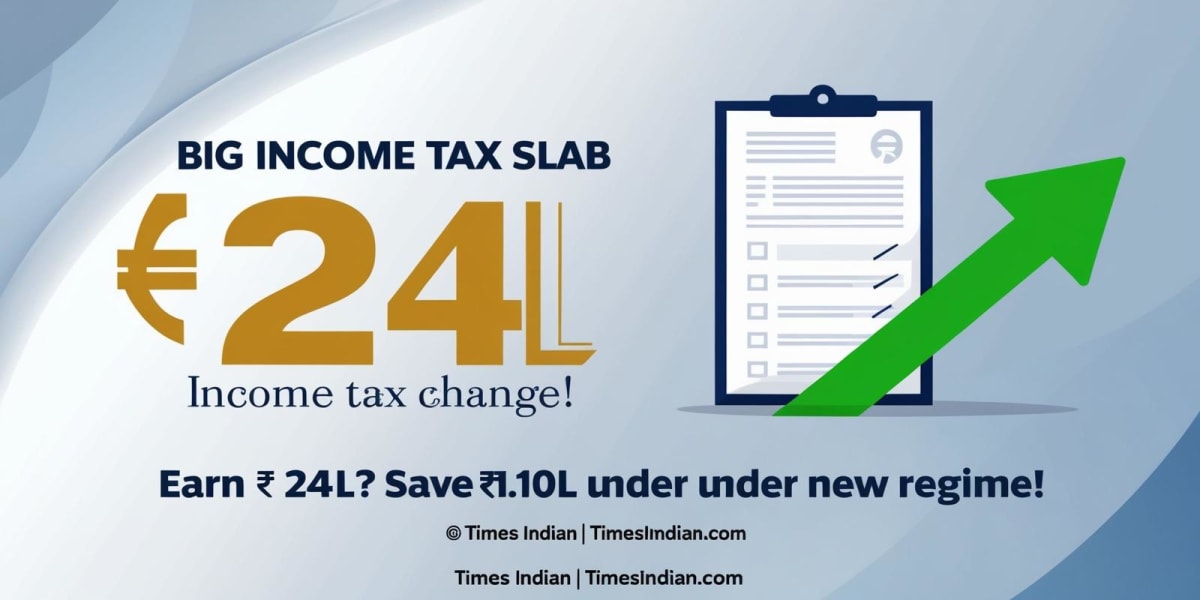 Big Income Tax Slab Change! Earn ₹24L? Save ₹1.10L Under New Regime!