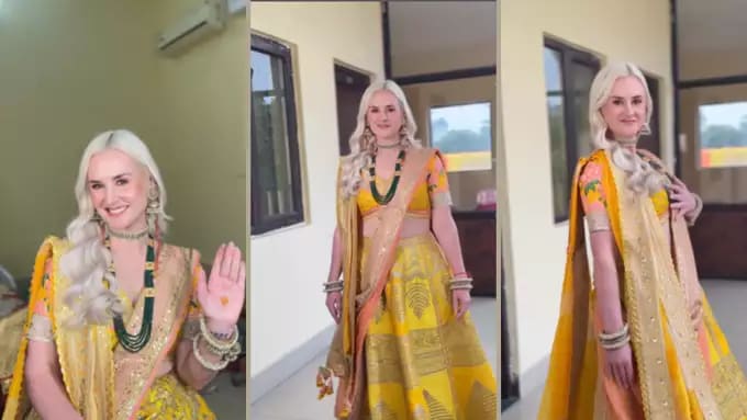 Foreign Doctor Becomes Kashmiri Bride, Stuns in Traditional Dejhoor & Floral Lehenga!