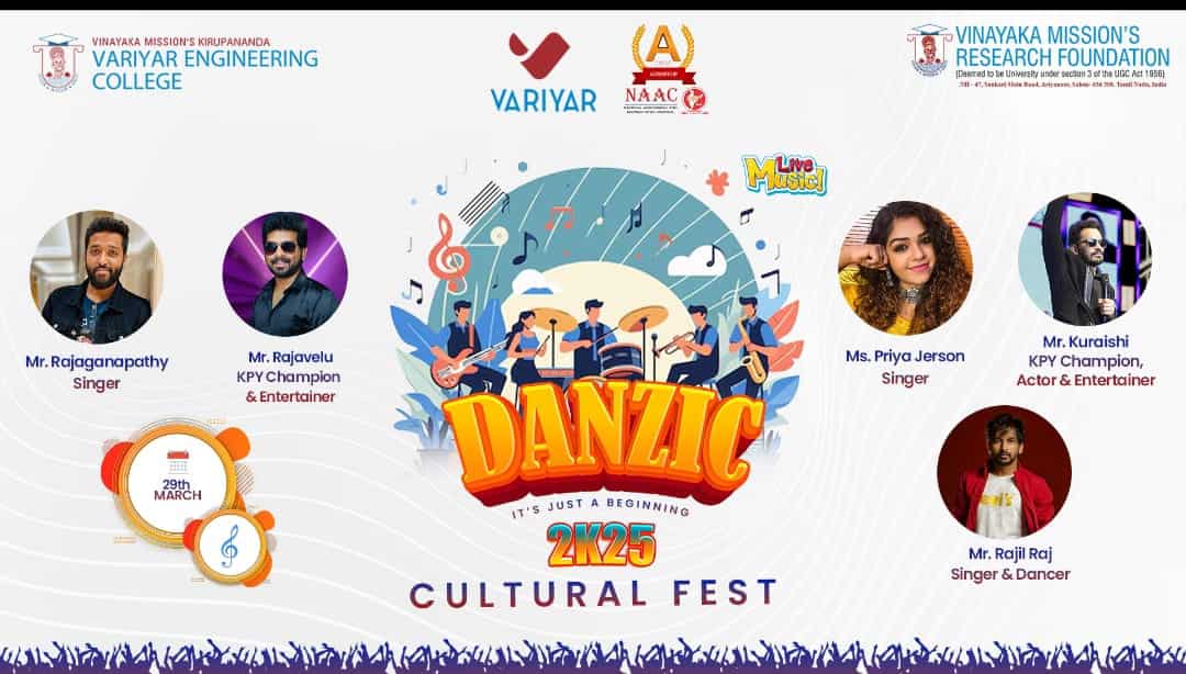 Vinayaka Mission’s Kirupananda Variyar Engineering College Hosts Grand Cultural Fest ‘DANZIC 2025’