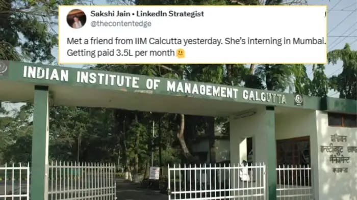 IIM Calcutta Student Bags ₹7 Lakh Internship, Sparks Online Buzz on 'Power of Degree'