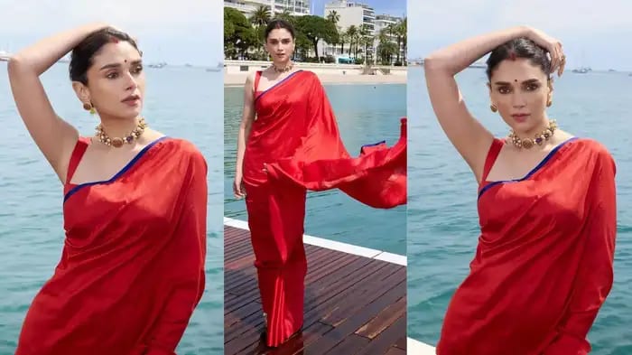 Aditi Rao Hydari Wins Hearts at Cannes in Suhagan Look, Maang Sindoor Steals Show