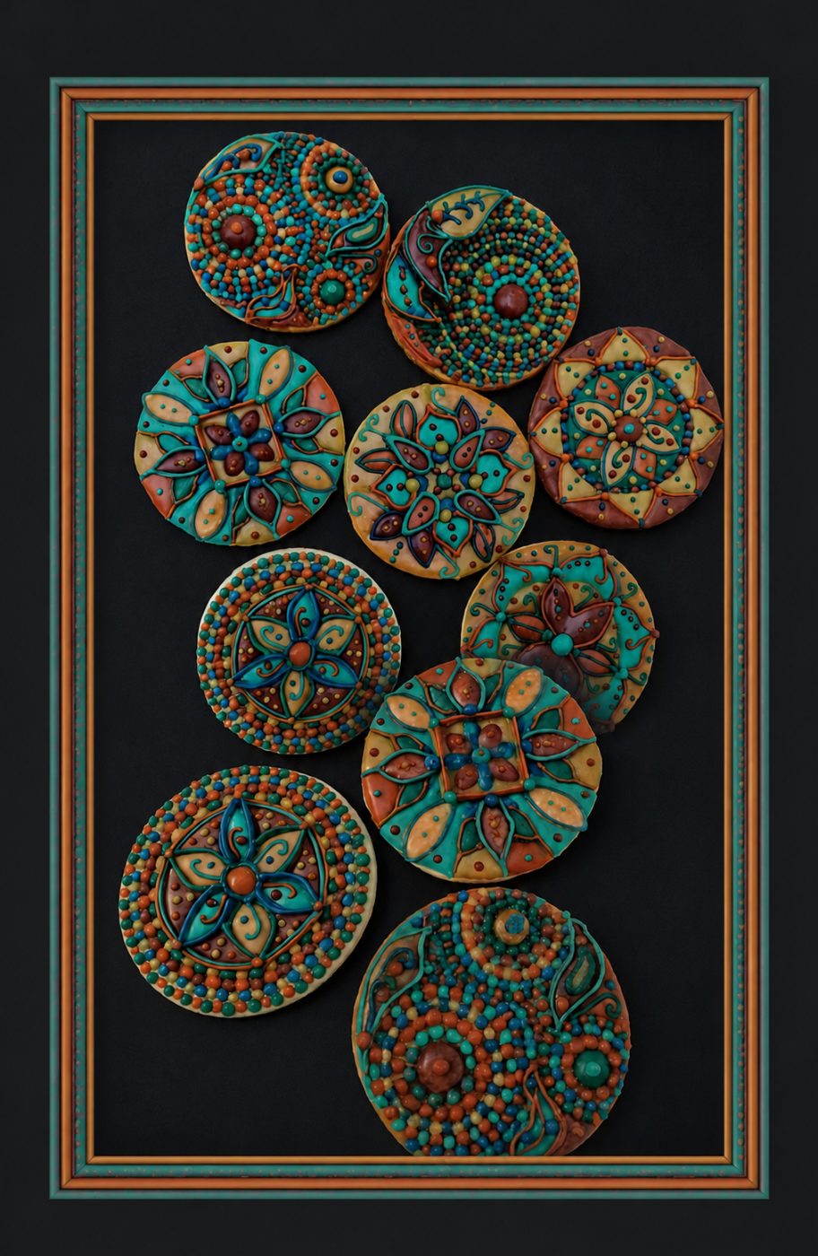 Decorated mandala cookies Decorated Cookies by a baker in Centurion