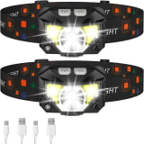 LHKNL Headlamp 2-Pack Rechargeable with Motion Sensor