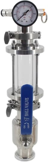 Tri-Clamp Dry Hopper with Pressure Gauge