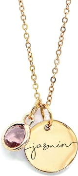 MignonandMignon Personalized Name Necklace with Birthstone