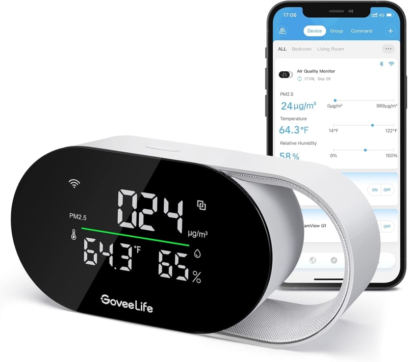 GoveeLife Smart Air Quality Monitor PM2.5, WiFi, Temperature & Humidity