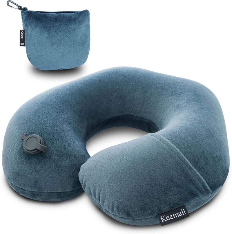 Inflatable U-Shaped Travel Neck Pillow
