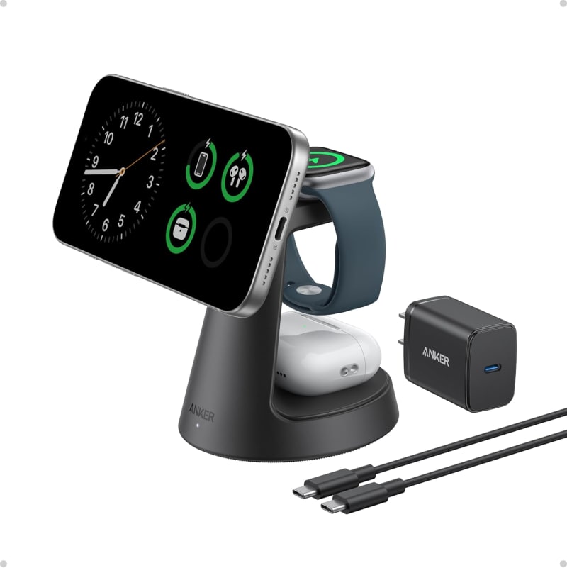 Anker MagGo 3-in-1 Charging Station, 15W Qi2