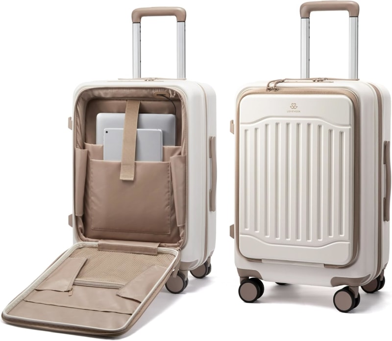 LOVEVOOK Carry-On Suitcase with USB Port